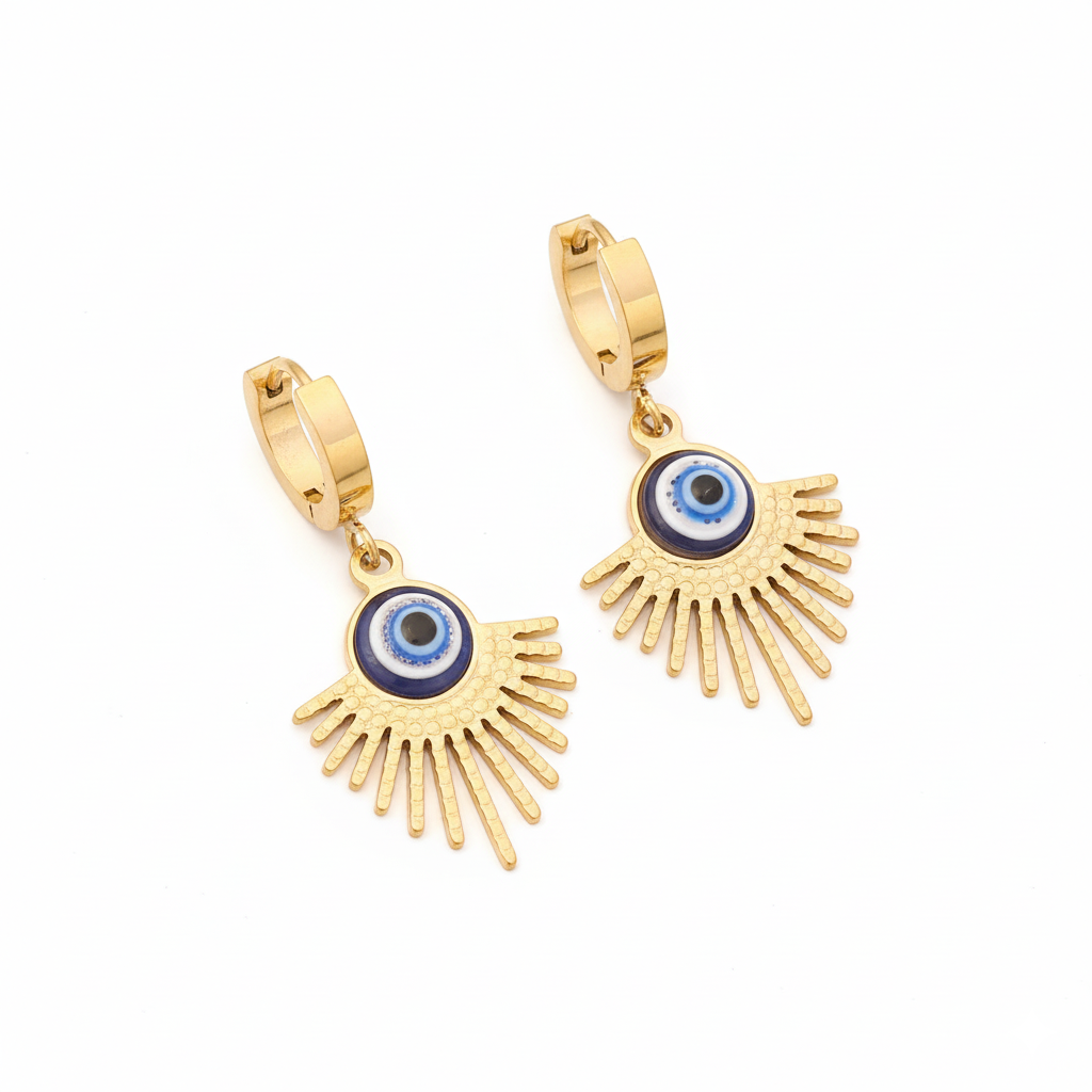 18k Gold Plated Evil Eye earring