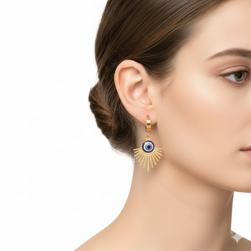 18k Gold Plated Evil Eye earring