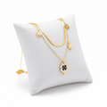 18k Gold Stainless Steel Necklace  Lucky Four Leaf Clover