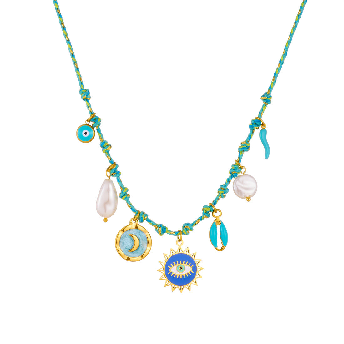 18k Gold Plated Devil Eye Pendant Necklace